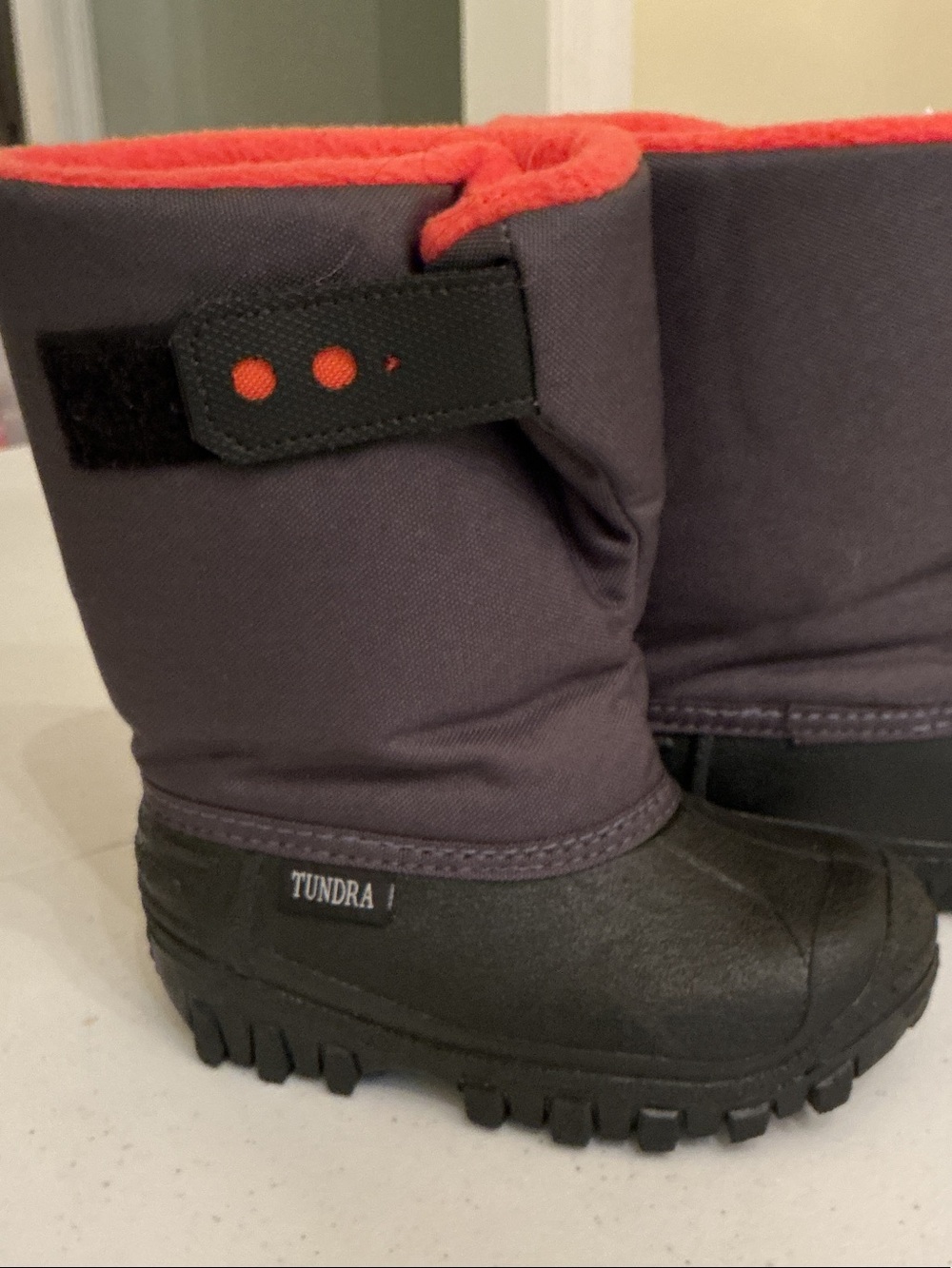 Tundra Kids Snow Boots in Purple with Orange Lining toddler